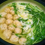 おつゆも美味しい～！水菜のはりはり鶏団子鍋♡